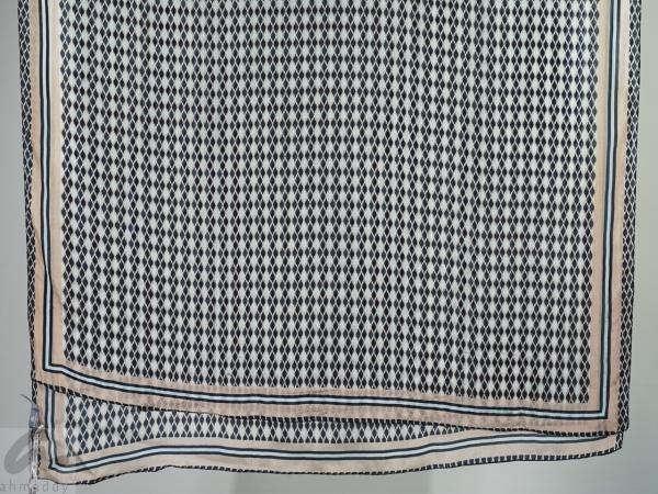 AHMADDY Seidenschal dunkelblau beige türkis